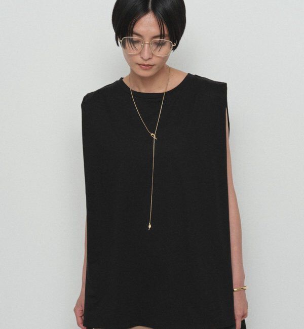  「《オンオフ着られる/二の腕カバー》肩タックシルケットノースリ」|Tシャツ・カットソー|