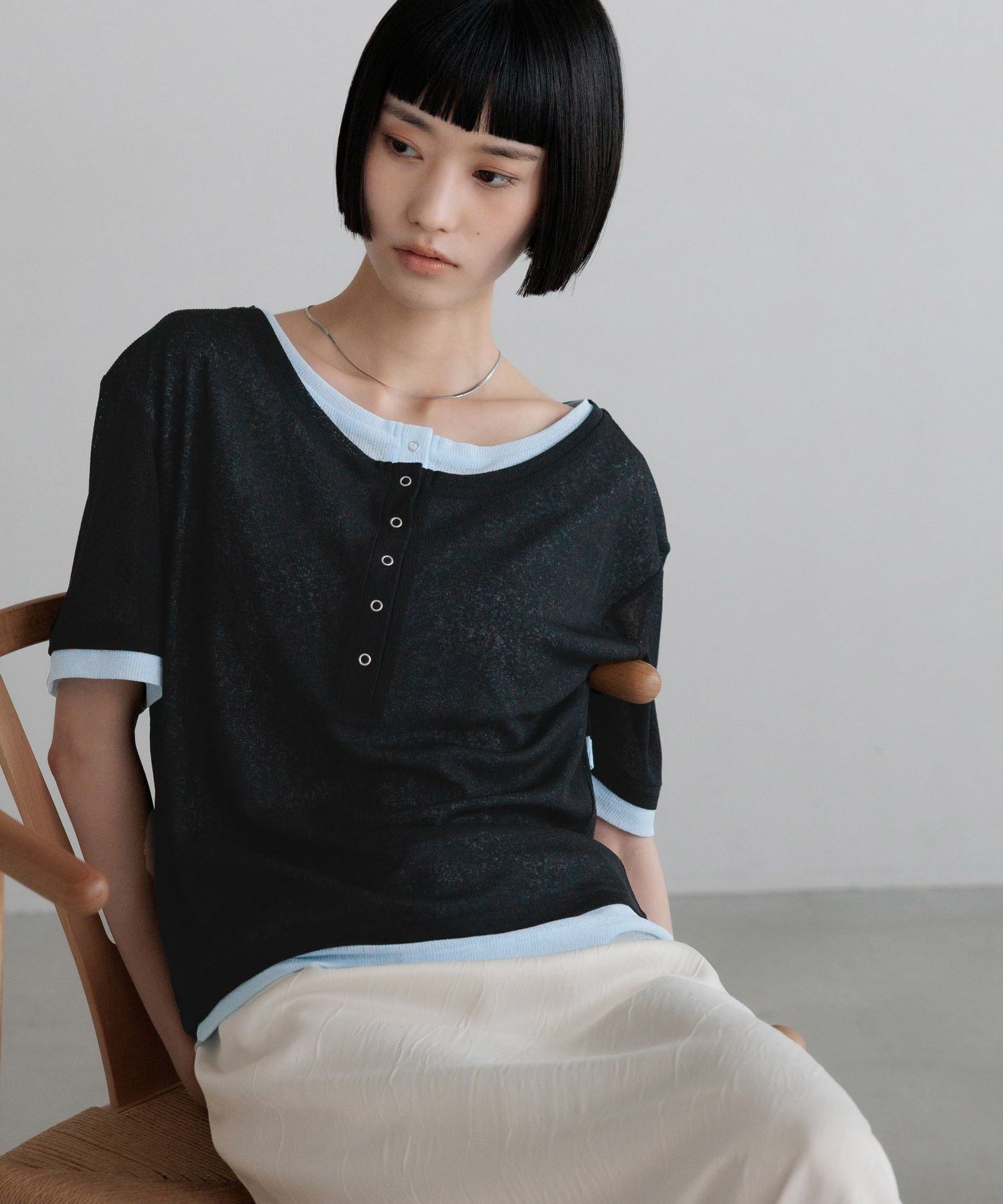 LOWRYS FARM「レイヤードヘンリーSS」|Tシャツ・カットソー|