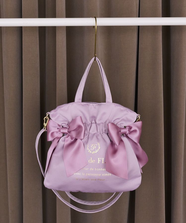Maison de FLEUR「ダブルリボン2Wayトートバッグ」|トートバッグ|ダークピンク