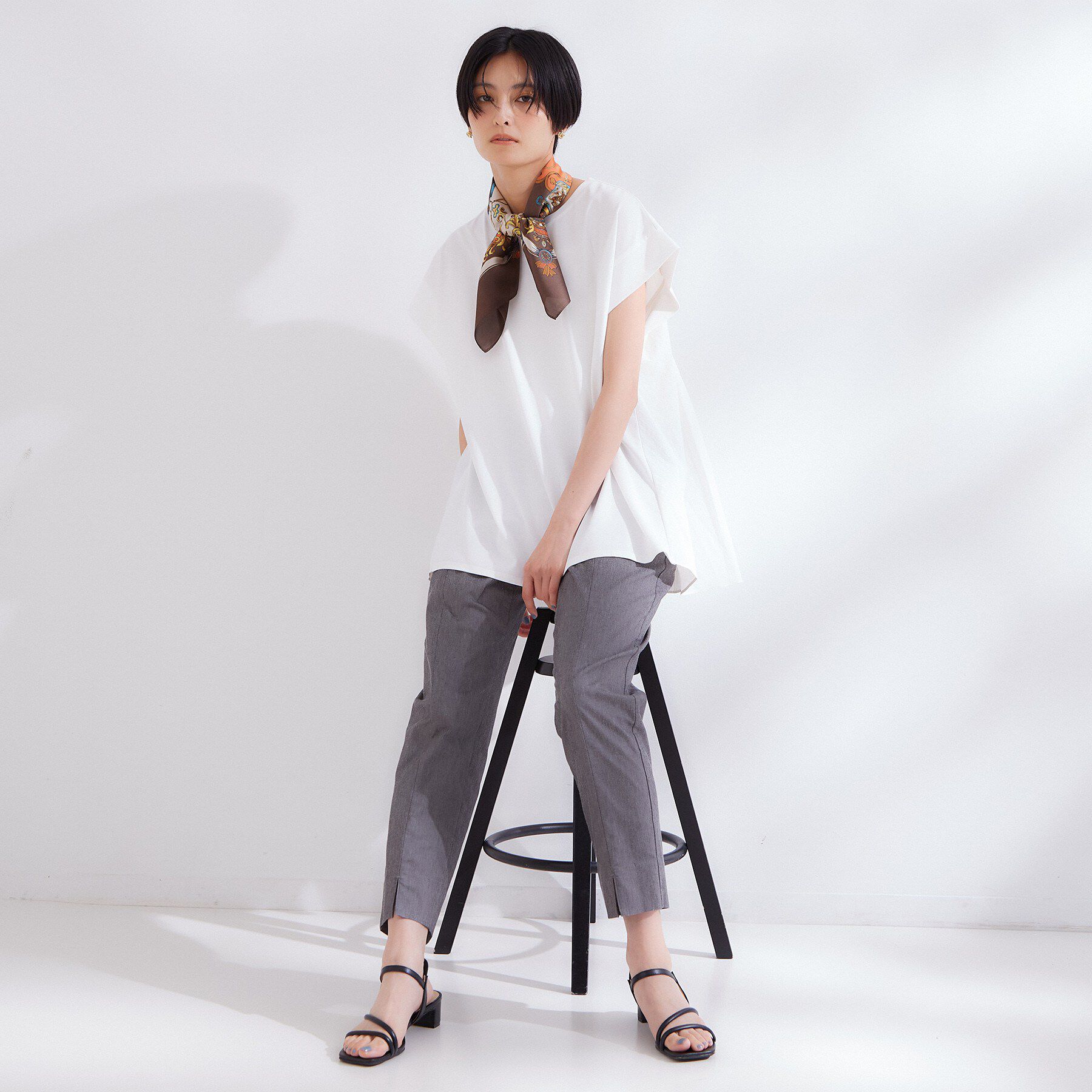 OPAQUE.CLIP「【接触冷感】バックフレアドッキングカットソー《洗濯機OK》」|Tシャツ・カットソー|