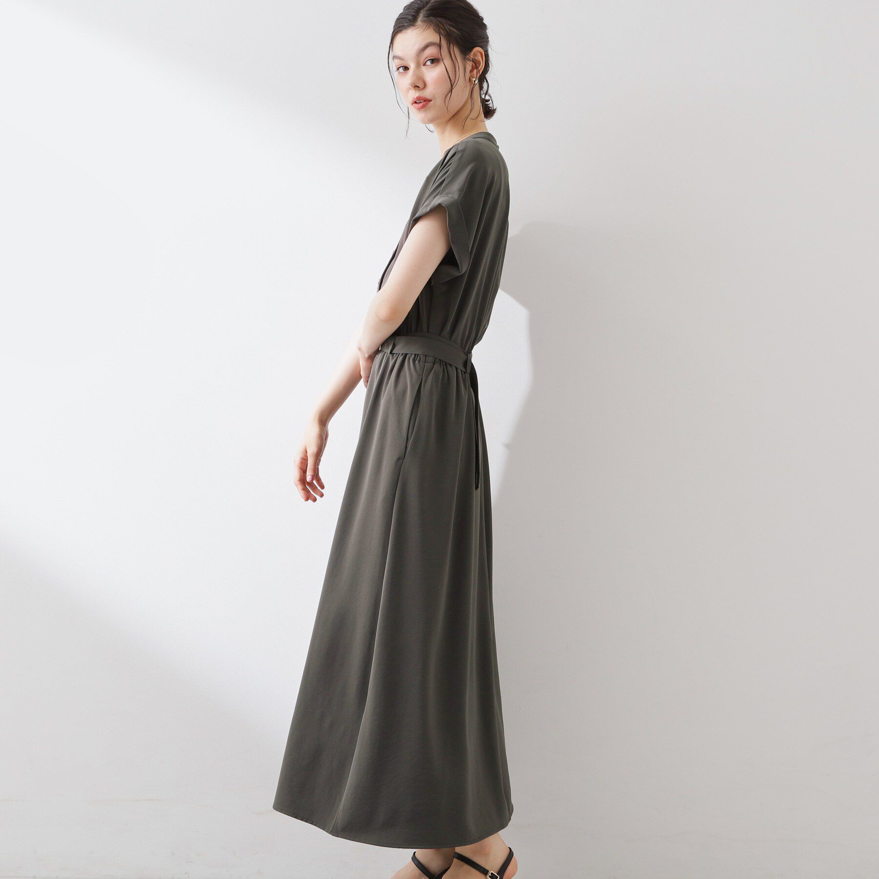 THE SHOP TK「【M-XL/ひんやり/遮熱】やみつきになる とろみスキッパーワンピース」|ワンピース|