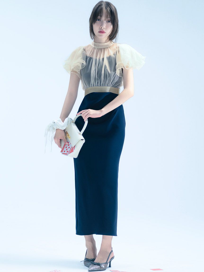 SNIDEL「ボレロセットキャミワンピース」|ドレス|BLK