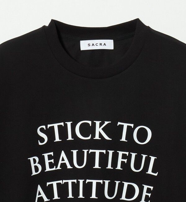 UNITED ARROWS「＜SACRA＞６分袖 レター Tシャツ」|Tシャツ・カットソー|