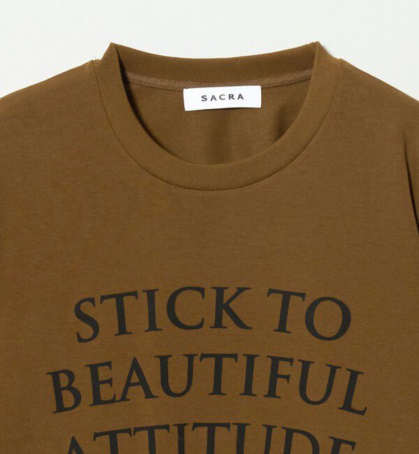 UNITED ARROWS「＜SACRA＞６分袖 レター Tシャツ」|Tシャツ・カットソー|