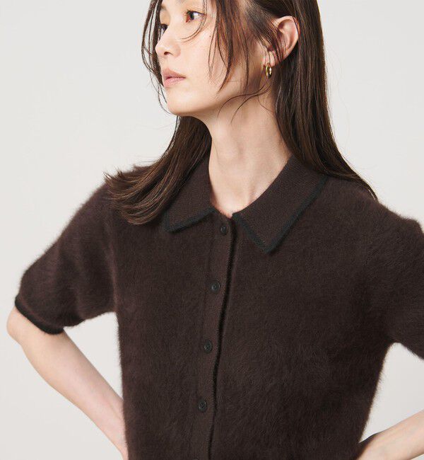 UNITED ARROWS「フォックスカシミヤ オーガンジーコンビ ポロニット」|ニット・セーター|
