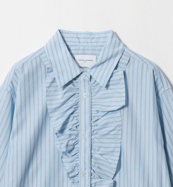 UNITED ARROWS「アシンメトリー フリル レギュラーシャツ」|シャツ・ブラウス|
