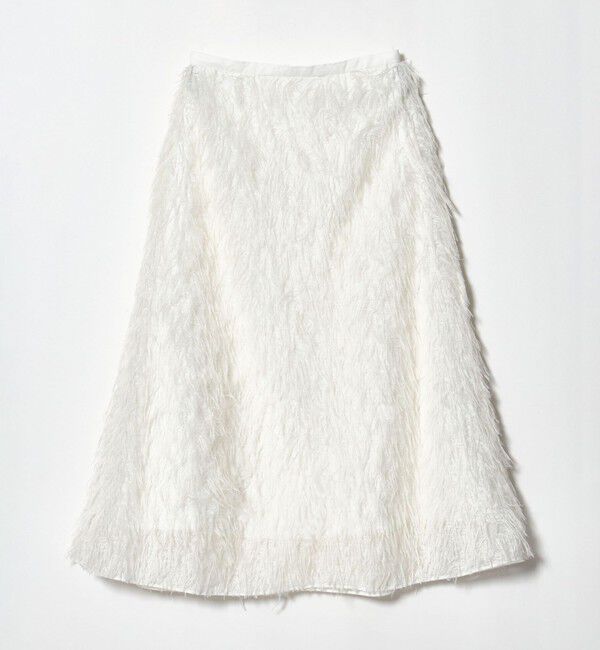 UNITED ARROWS「へアリー フリンジ フレアスカート ‐ウォッシャブル‐」|フレア|OFF WHITE