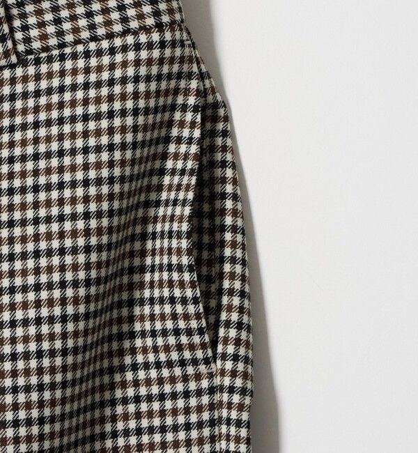 UNITED ARROWS「モダンチェック ノープリーツ ワイドストレート パンツ」|スラックス|