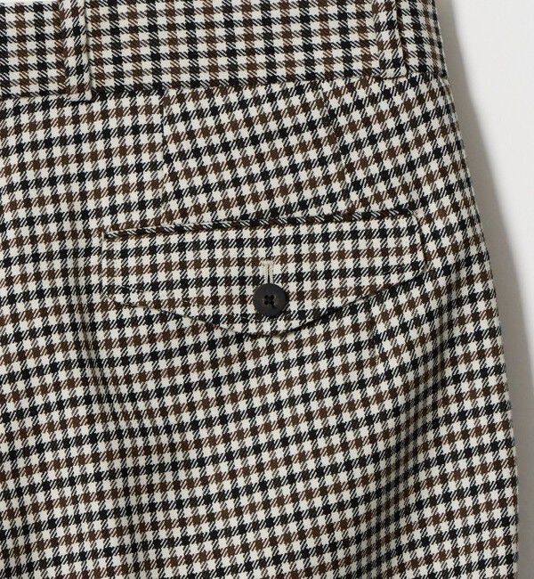 UNITED ARROWS「モダンチェック ノープリーツ ワイドストレート パンツ」|スラックス|