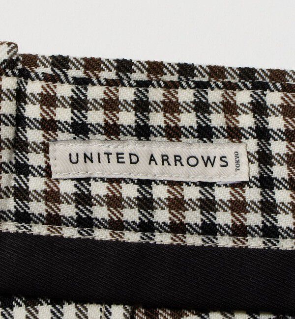 UNITED ARROWS「モダンチェック ノープリーツ ワイドストレート パンツ」|スラックス|