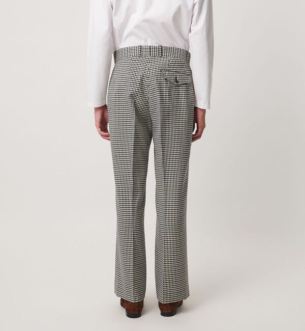UNITED ARROWS「モダンチェック ノープリーツ ワイドストレート パンツ」|スラックス|