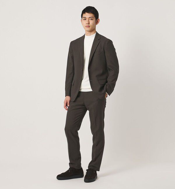 UNITED ARROWS「テックツイル ノープリーツ テーパードスラックス UA COZY ウォッシャブル ヨコストレッチ」|スラックス|