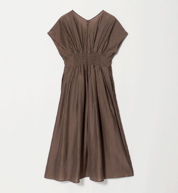UNITED ARROWS green label relaxing「シアー チェック フレンチスリーブ ワンピース」|ワンピース|