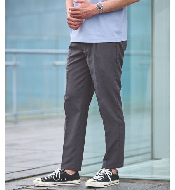 UNITED ARROWS green label relaxing「【WEB限定】JUST fit ドライ ポリエステル 1プリーツ イージーパンツ -吸水速乾-」|その他|DK.GRAY