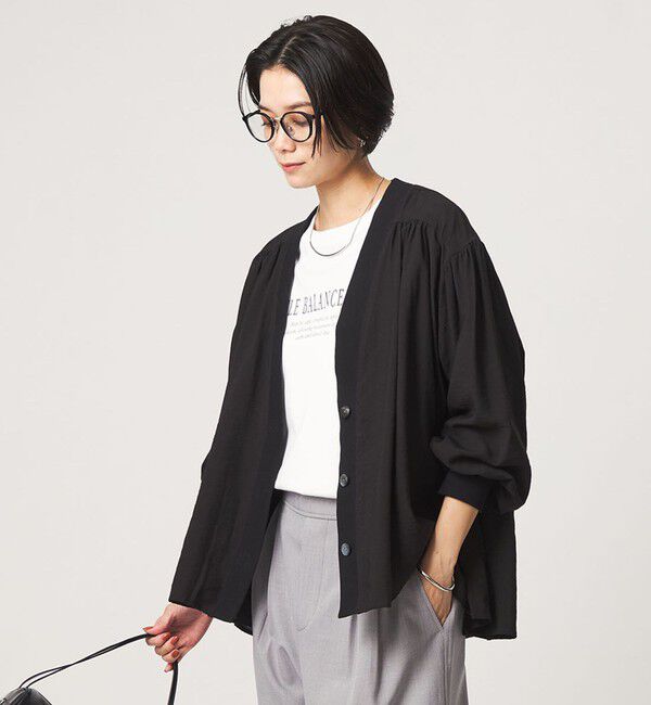 UNITED ARROWS green label relaxing「R/NY カーディガン ブラウス」|シャツ・ブラウス|BLACK