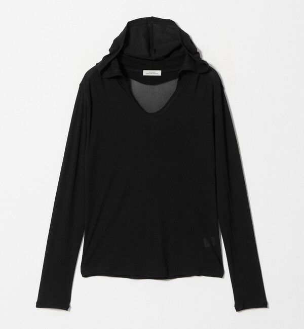 UNITED ARROWS green label relaxing「チュール シアー フード プルオーバー カットソー」|Tシャツ・カットソー|BLACK