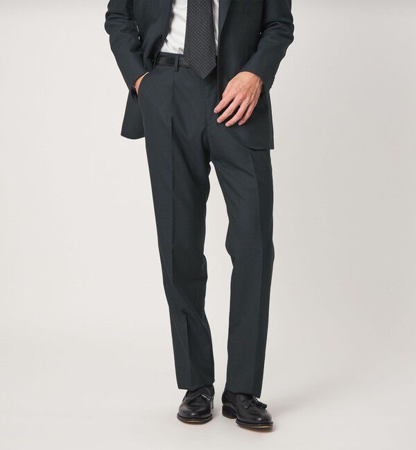 UNITED ARROWS green label relaxing「GUABELLO ドビー HX 1プリーツ スーツパンツ」|スーツ|DK.GREEN