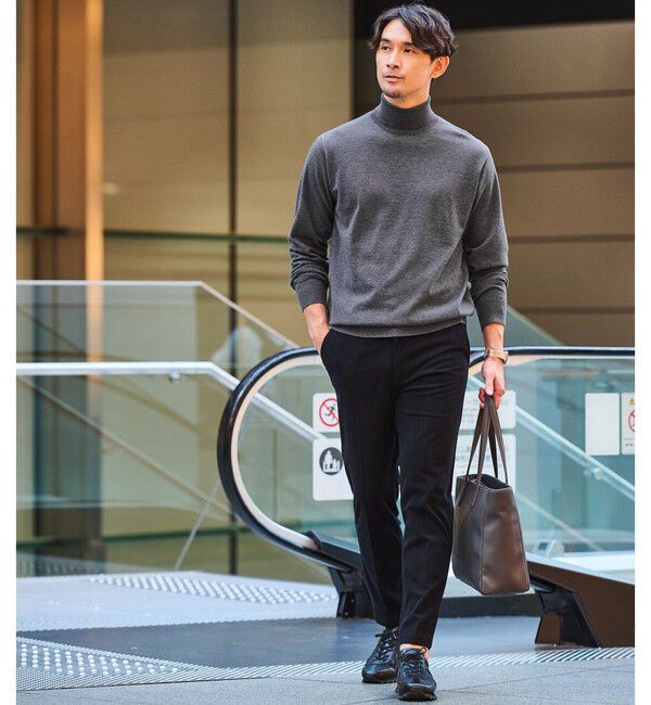 UNITED ARROWS green label relaxing「【WEB限定】JUST fit ハイゲージ ジャケイン タートルネック ニット」|ニット・セーター|