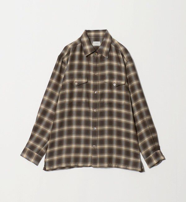 UNITED ARROWS green label relaxing「P/CU/W オンブレ チェック 2フラップポケット シャツ」|シャツ・ブラウス|MD.BROWN