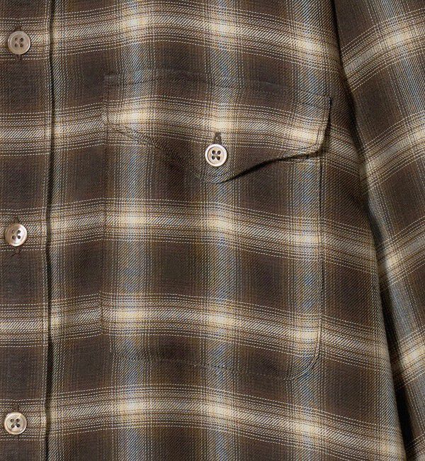 UNITED ARROWS green label relaxing「P/CU/W オンブレ チェック 2フラップポケット シャツ」|シャツ・ブラウス|