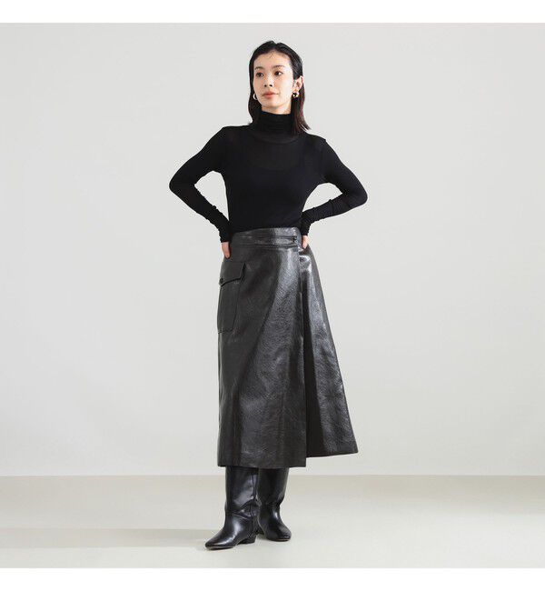 Demi-Luxe BEAMS 「ORR / フェイクレザー ラップスカート」|スカート|