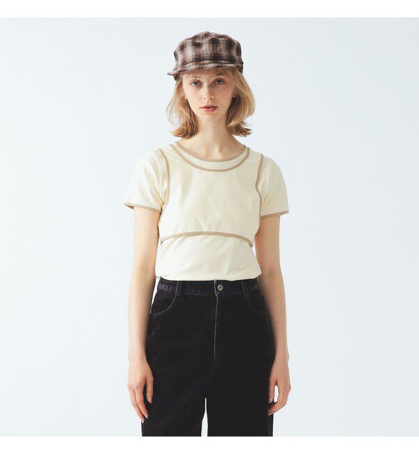 Ray BEAMS 「パイピング タンクトップ レイヤー Tシャツ」|Tシャツ・カットソー|IVORY