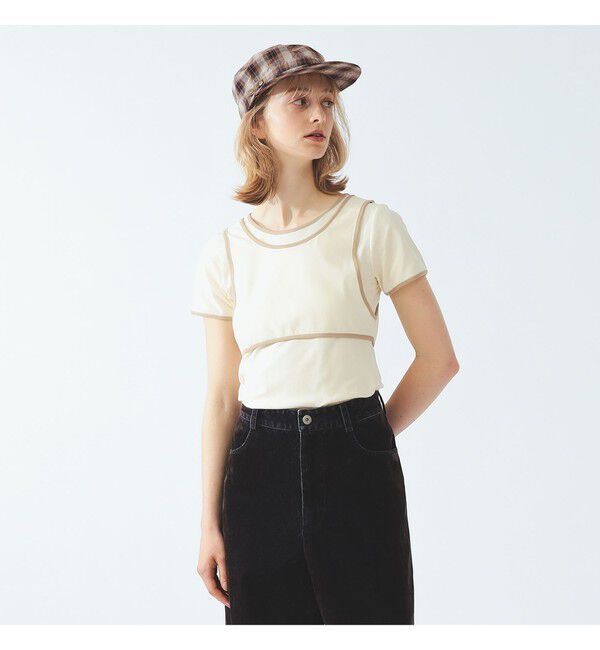 Ray BEAMS 「パイピング タンクトップ レイヤー Tシャツ」|Tシャツ・カットソー|