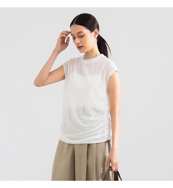 Demi-Luxe BEAMS 「トリアセ サイドギャザー ブラウス」|Tシャツ・カットソー|