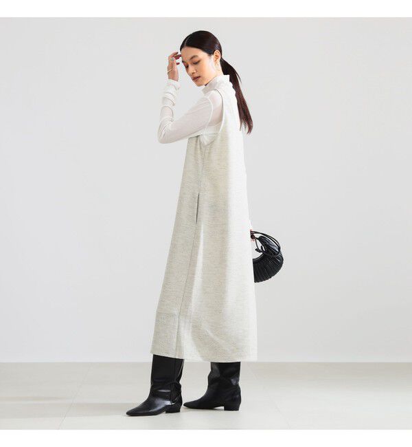 Demi-Luxe BEAMS 「スラブ バックサテン ワンピース」|ワンピース|