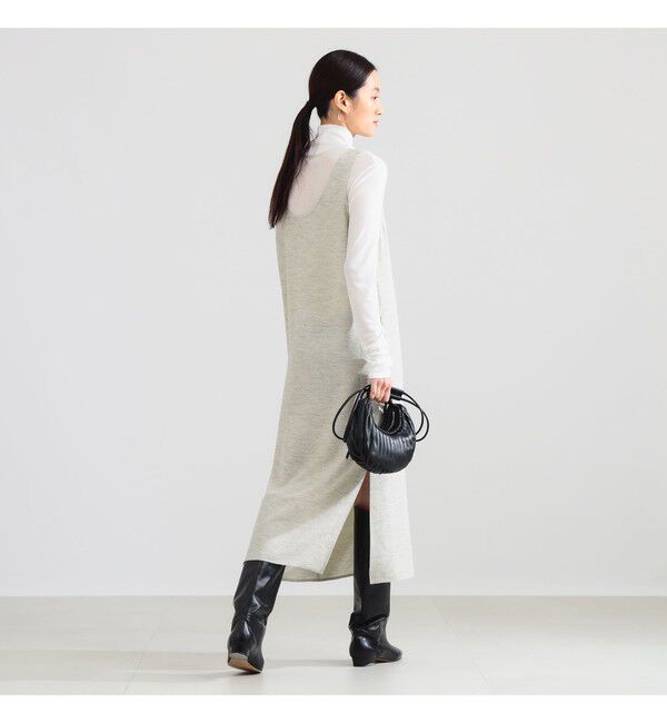 Demi-Luxe BEAMS 「スラブ バックサテン ワンピース」|ワンピース|