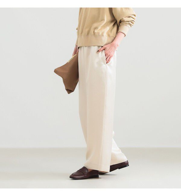 Demi-Luxe BEAMS 「アセテート バックサテン パンツ」|チノ|BEIGE