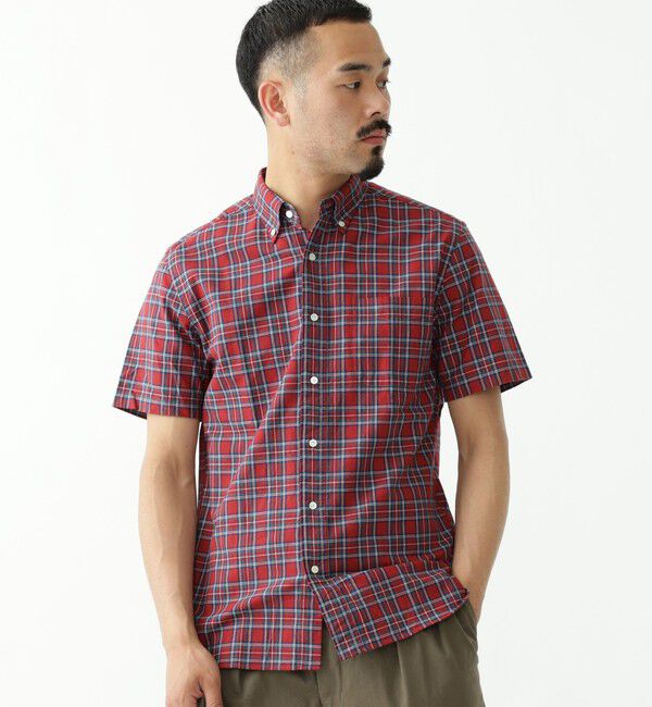BEAMS「BEAMS PLUS / B.D. Short Sleeve Indigo Yarn Tartan Check」|シャツ・ブラウス|