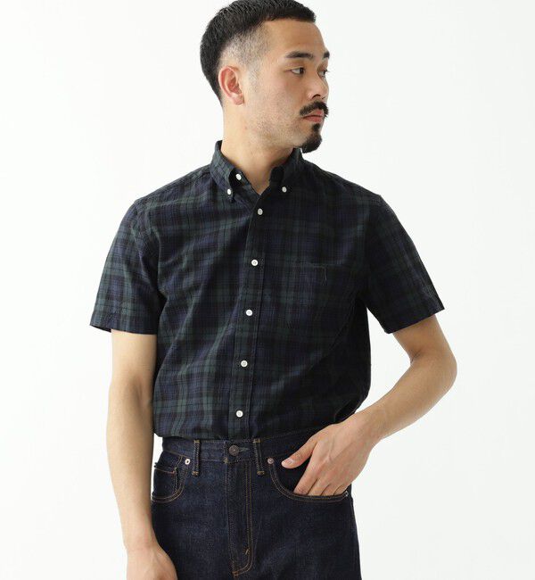 BEAMS「BEAMS PLUS / B.D. Short Sleeve Indigo Yarn Tartan Check」|シャツ・ブラウス|