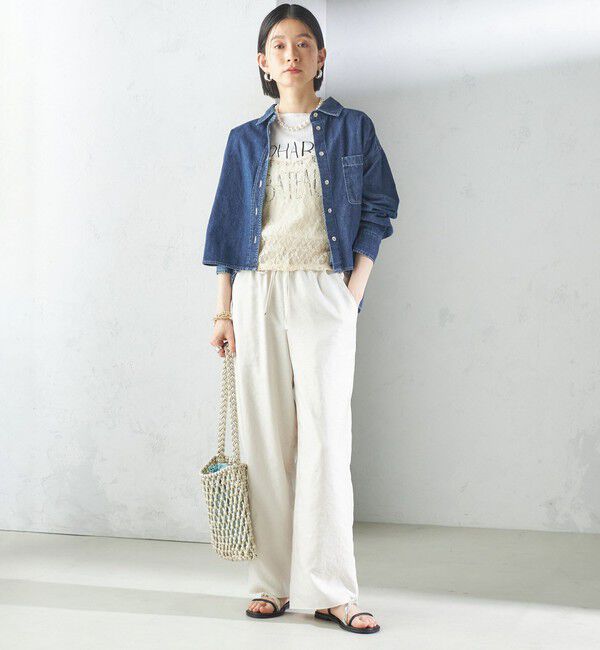 SHIPS for women「〈吸水速乾 / 防しわ / 接触冷感 / 手洗い可能〉ツイル ドロスト パンツ」|その他|
