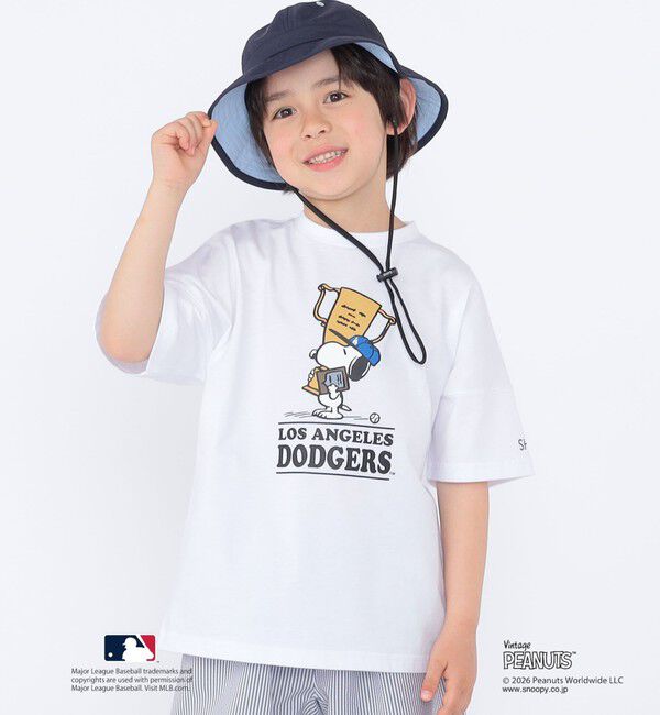 SHIPS KIDS「SHIPS KIDS:100～125cm / PEANUTS&times;MLB プリント Tシャツ」|Tシャツ・カットソー|