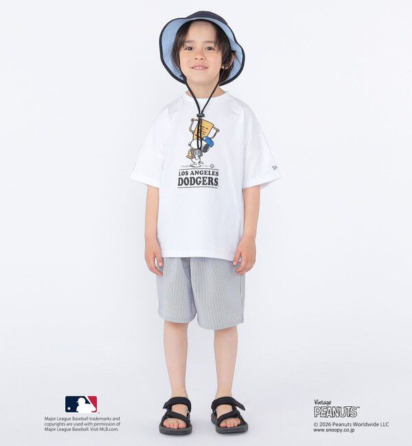 SHIPS KIDS「SHIPS KIDS:100～125cm / PEANUTS&times;MLB プリント Tシャツ」|Tシャツ・カットソー|