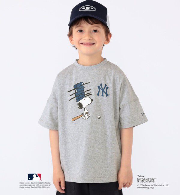 SHIPS KIDS「SHIPS KIDS:100～125cm / PEANUTS&times;MLB プリント Tシャツ」|Tシャツ・カットソー|