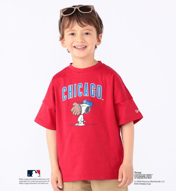 SHIPS KIDS「SHIPS KIDS:100～125cm / PEANUTS&times;MLB プリント Tシャツ」|Tシャツ・カットソー|
