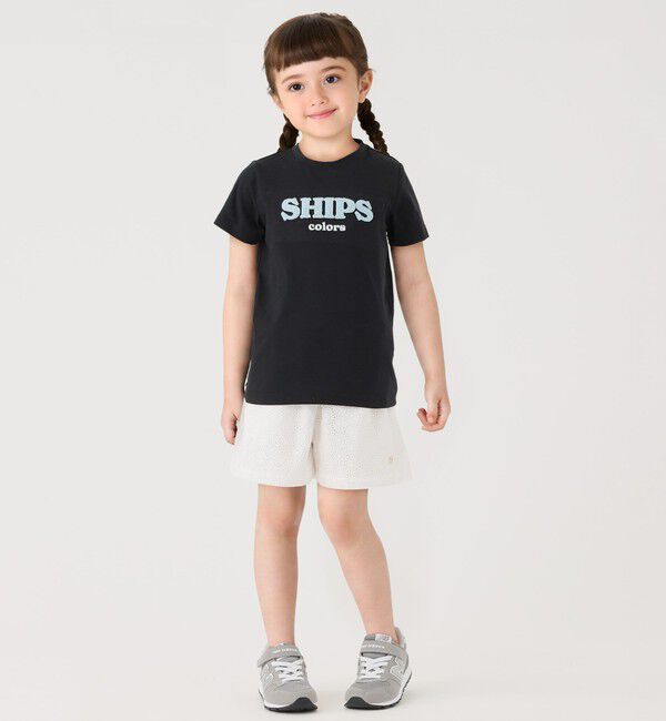 SHIPS Colors 「SHIPS Colors:80～130cm /〈接触冷感・吸水速乾〉歯ブラシ刺繍 ロゴ Tシャツ」|Tシャツ・カットソー|