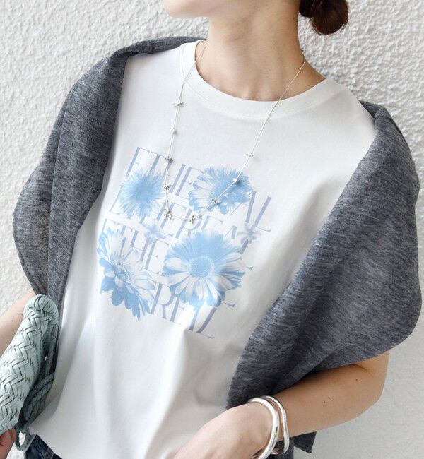 SHIPS for women「【WEB限定】オーガニック コットン コンパクト プリント TEE」|Tシャツ・カットソー|オフホワイト