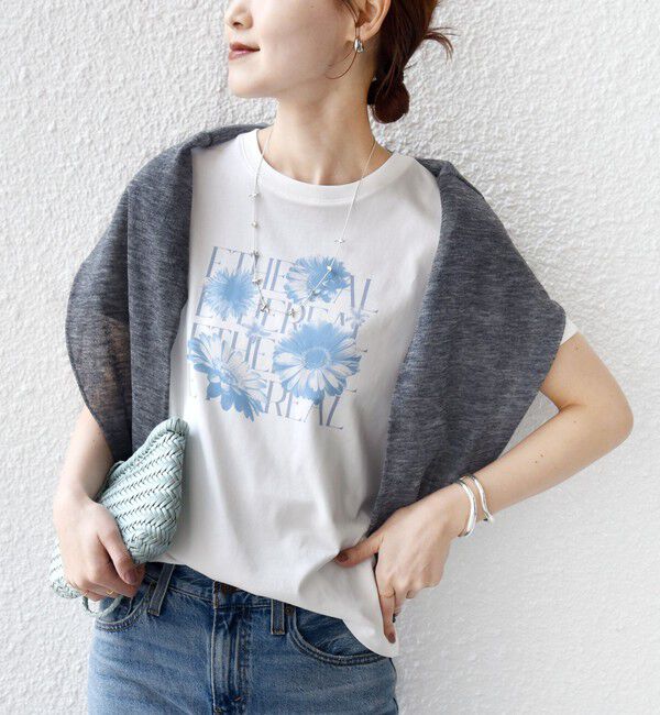 SHIPS for women「【WEB限定】オーガニック コットン コンパクト プリント TEE」|Tシャツ・カットソー|