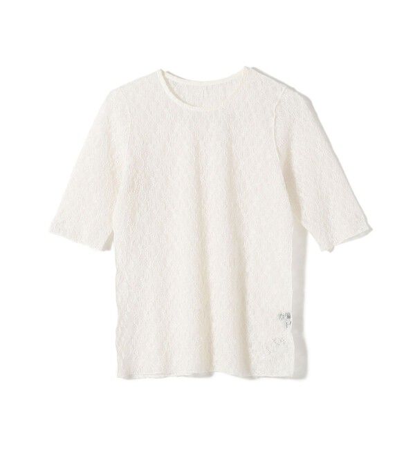 SHIPS for women「〈手洗い可能〉ストレッチ フラワー レース TEE」|Tシャツ・カットソー|