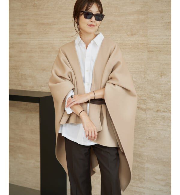 Plage「《予約》HAMILTON lazy poncho コート」|ポンチョ・ケープ|ベージュ A