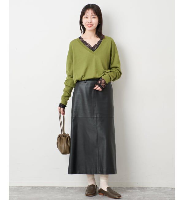 SLOBE IENA「《追加予約》Vネックレーストップス」|Tシャツ・カットソー|