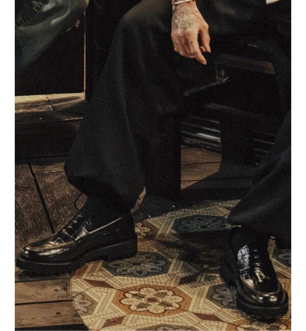 PULP「The Kenford Fineshoes NEW CLASSIC COIN LOAFERS/BLACK BLACK CROCODILE」|ローファー|