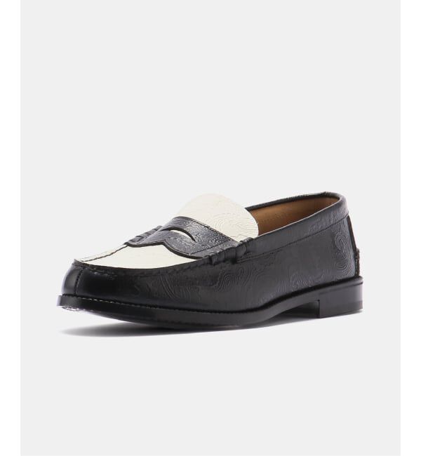 PULP「The Kenford Fineshoes EMBOSSED LOAFERS / BLACK WHITE PAISLEY」|ローファー|