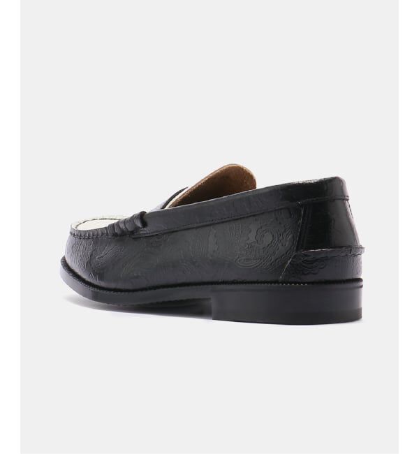 PULP「The Kenford Fineshoes EMBOSSED LOAFERS / BLACK WHITE PAISLEY」|ローファー|