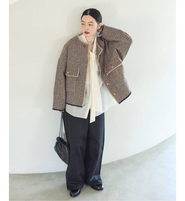 journal standard L'essage「《予約》GIOLICA ツイード D/Sジャケット」|ノーカラージャケット|