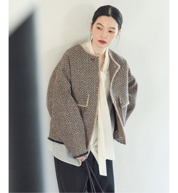 journal standard L'essage「《予約》GIOLICA ツイード D/Sジャケット」|ノーカラージャケット|