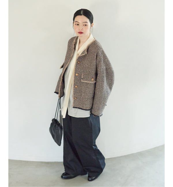 journal standard L'essage「《予約》GIOLICA ツイード D/Sジャケット」|ノーカラージャケット|